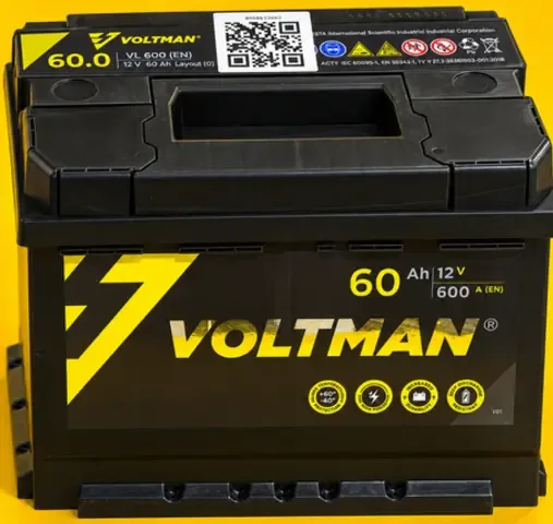 VOLTMAN 6CT-60.0 VL (правый+)