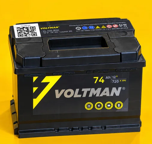 VOLTMAN 6CT-74.0 VL (правый+)