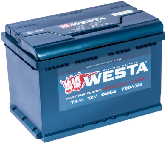 Westa 74 Ач (правый+)