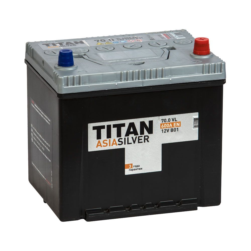 Titan AsiaSilver 6СТ-70.0 (правый+)