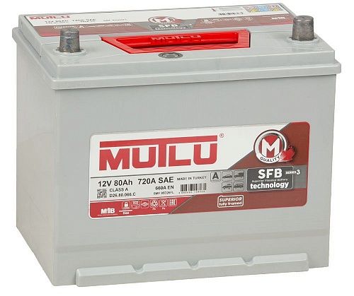 Mutlu 80 Ач (D26.80.066.C, правый+) Mutlu 80 Ач (D26.80.066.C, правый+)